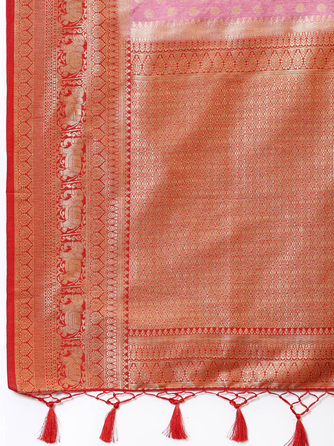 Zari Border Booti Handloom Woven Saree