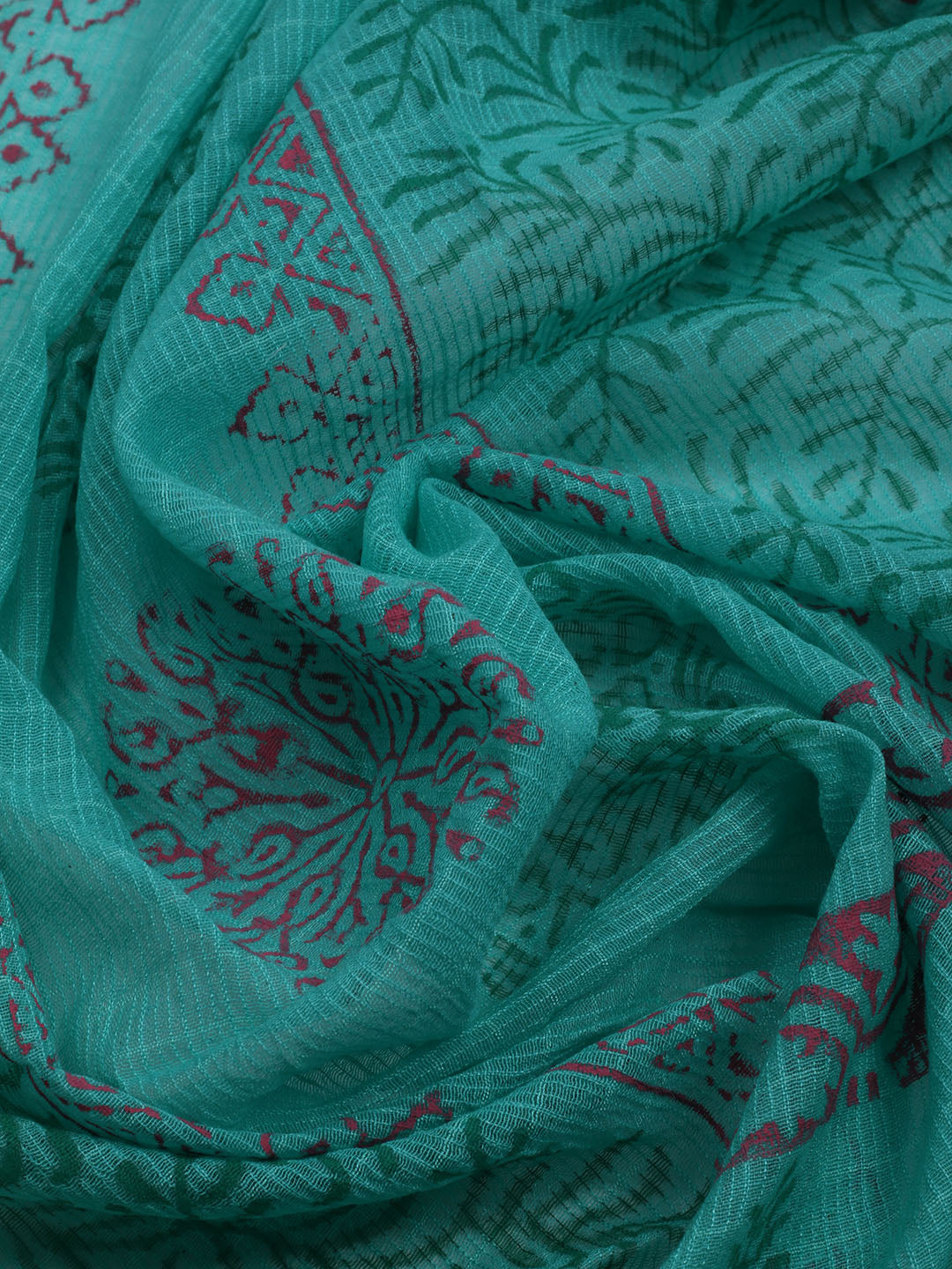 Printed Cotton Blend Unstitched Suit With Dupatta