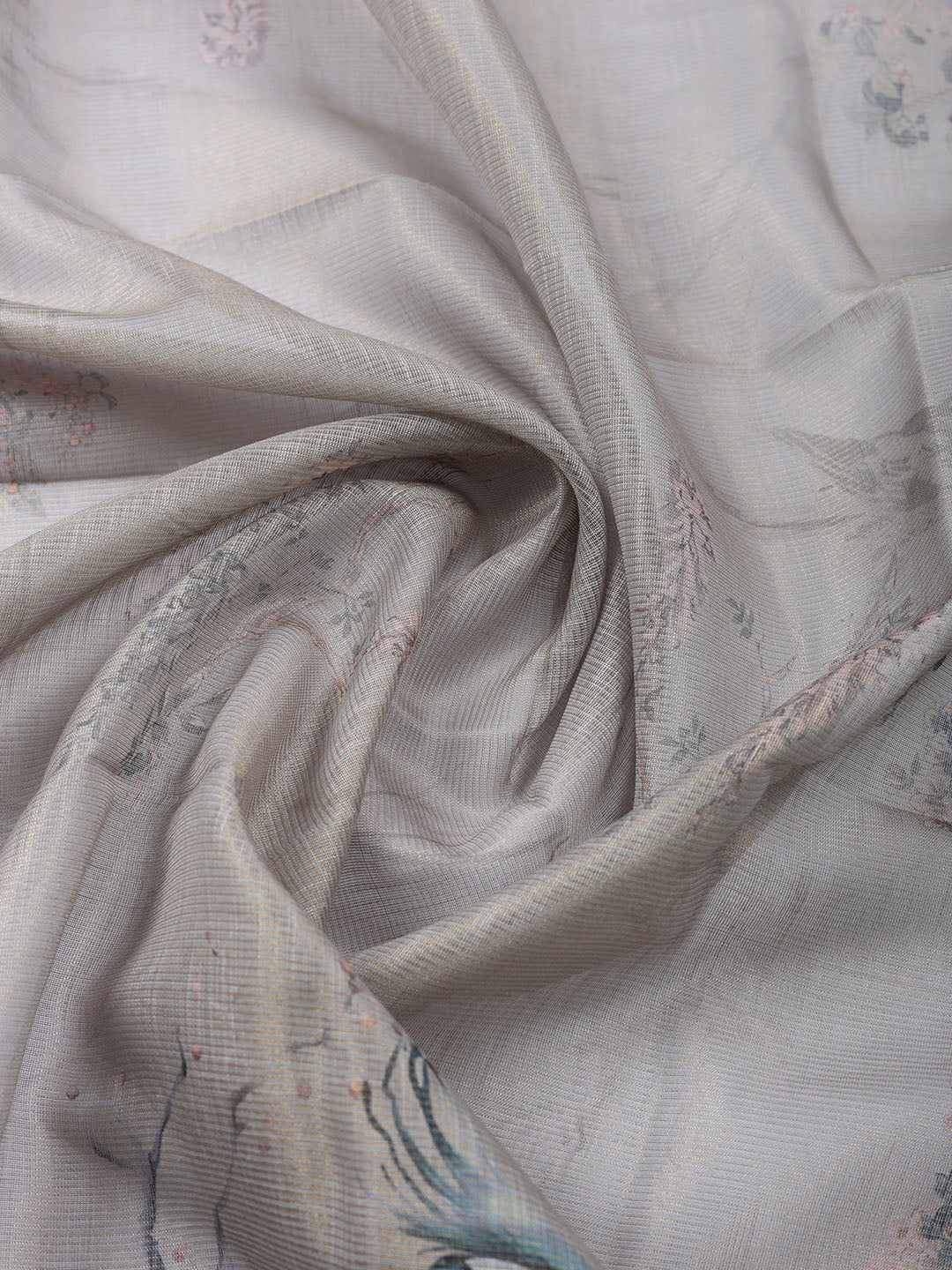 Embroidered Tissue Unstitched Suit With Pant Dupatta