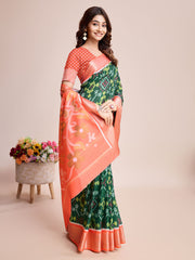 Patola Zari Border Art Silk Woven Saree