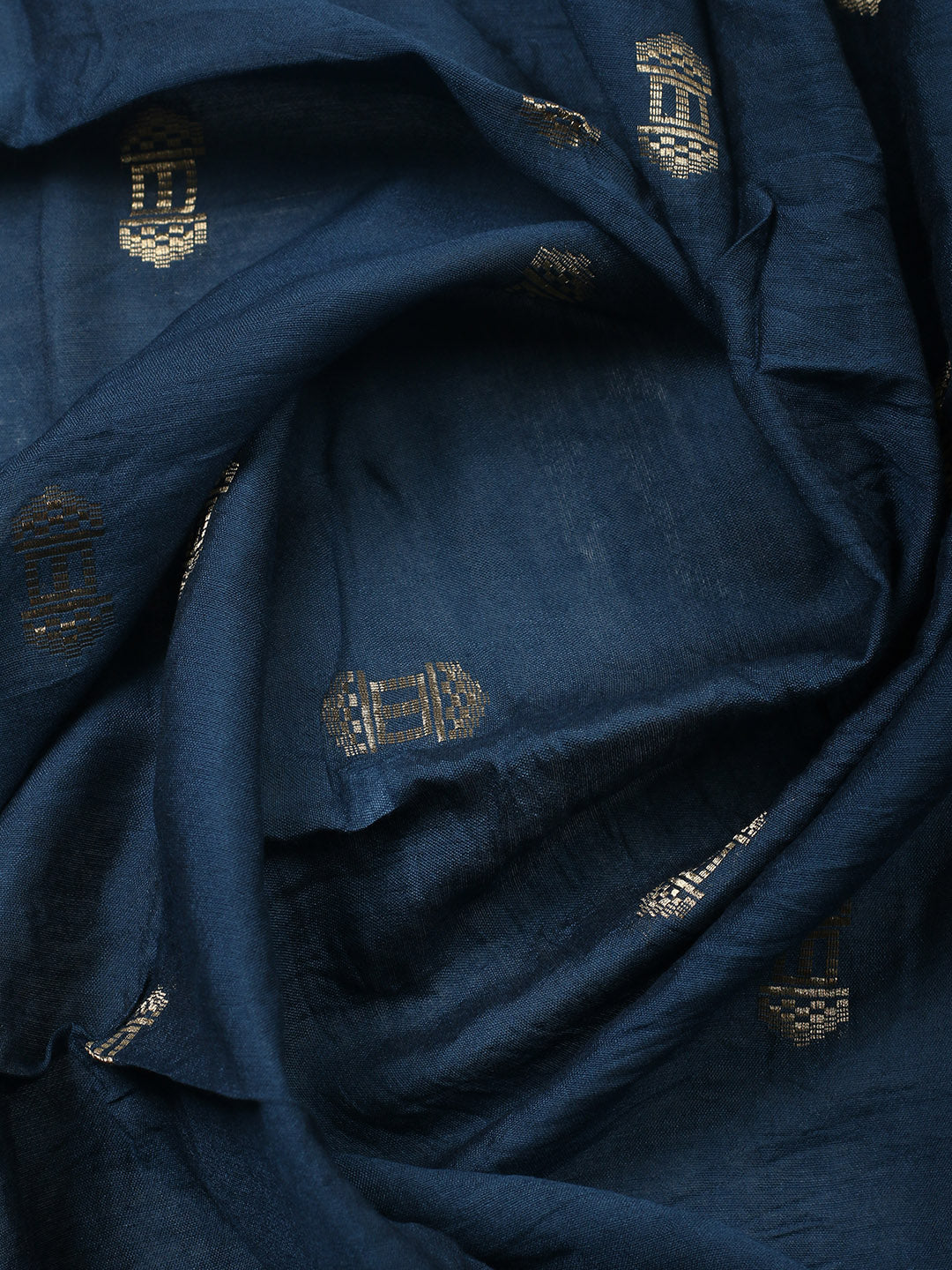 Printed Cotton Blend Unstitched Suit With Pant &amp; Dupatta