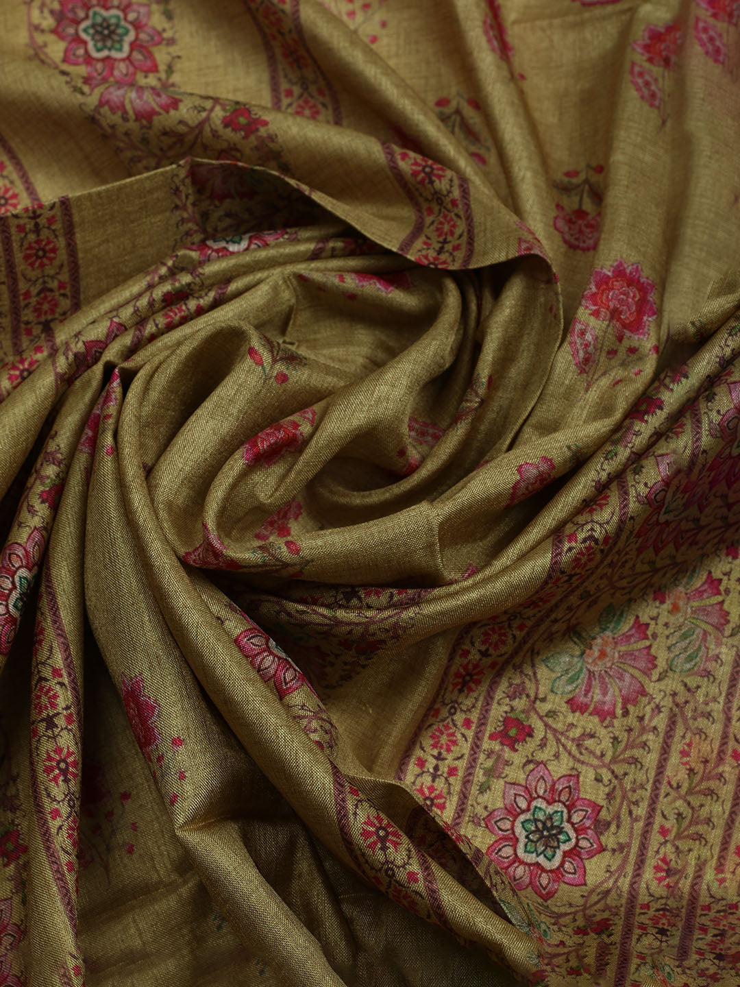 Embroidered Tussar Unstitched Suit With Dupatta