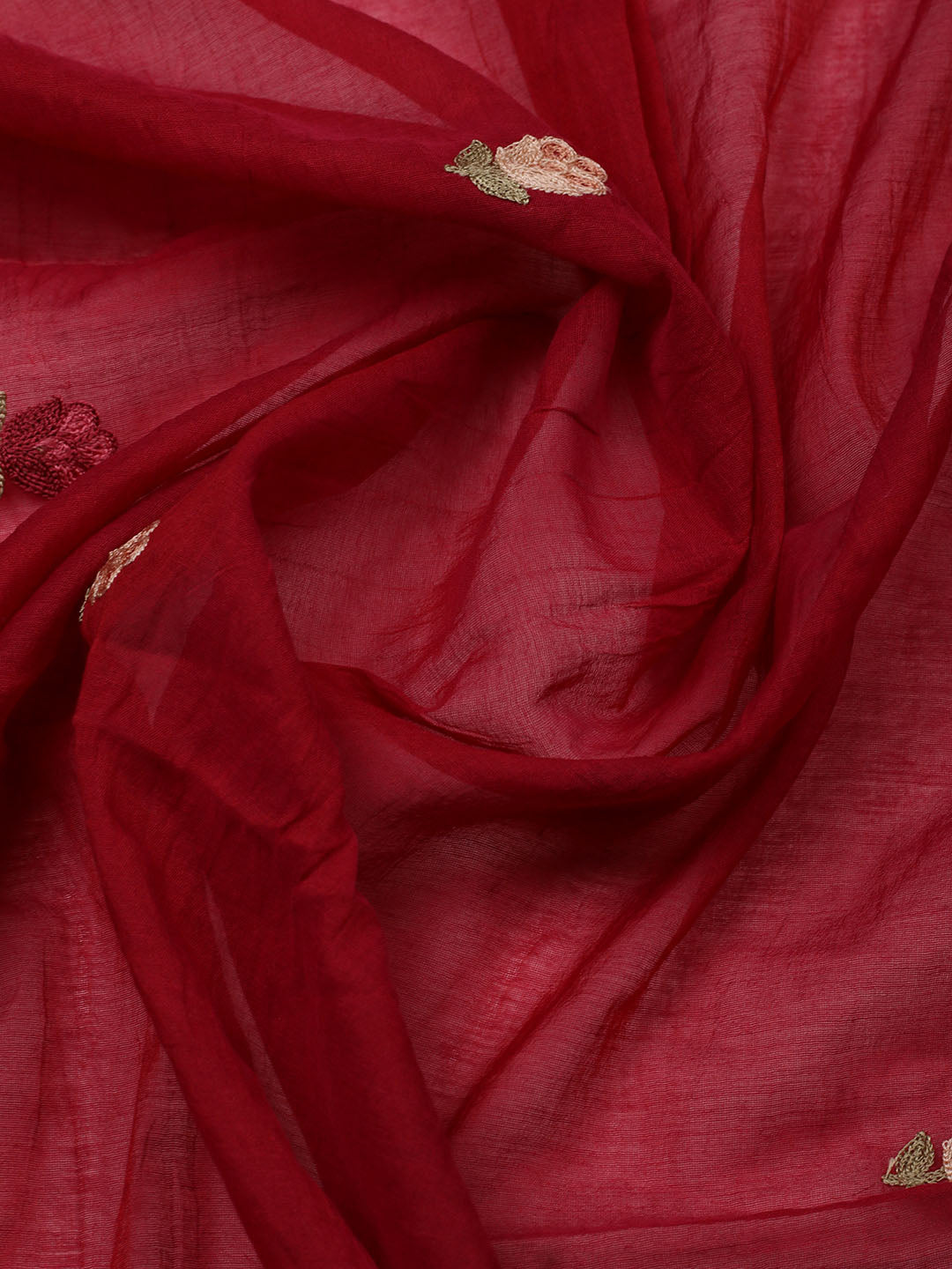 Embroidered Cotton Blend Unstitched Suit With Pant &amp; Dupatta