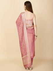 Floral Woven Chanderi Unstitched Suit Piece With Dupatta