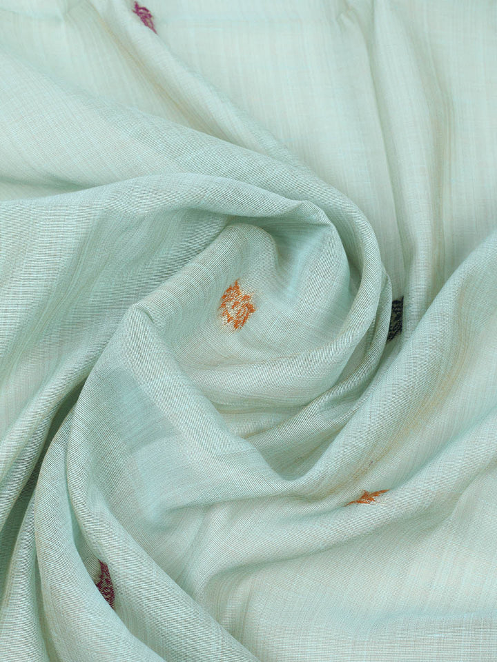 Embroidered Chanderi Unstitched Suit With Pant &amp; Dupatta