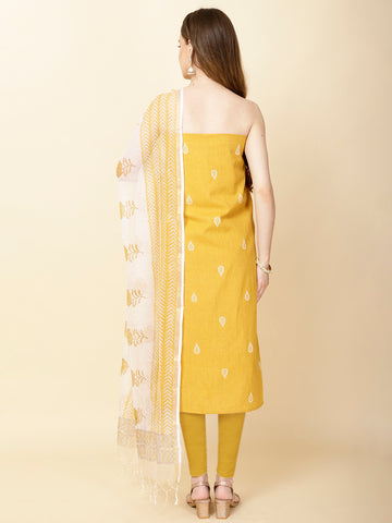 Kantha Printed Cotton Unstitched Suit Piece With Dupatta