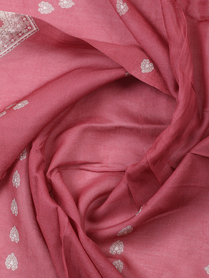 Embroidered Muslin Unstitched Suit With Pant &amp; Dupatta