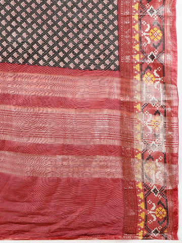 Patola Zari Printed Cotton Saree