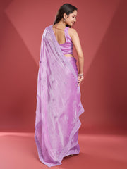 Stone Embroidery Organza Saree