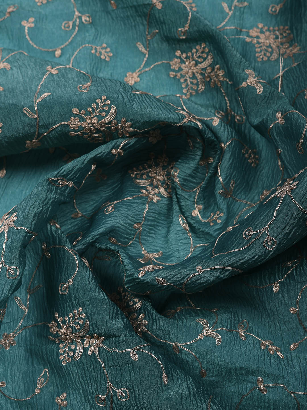 Embroidered Tissue Unstitched Suit With Pant &amp; Dupatta