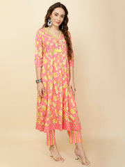 Printed Cotton Suit Set With Dupatta