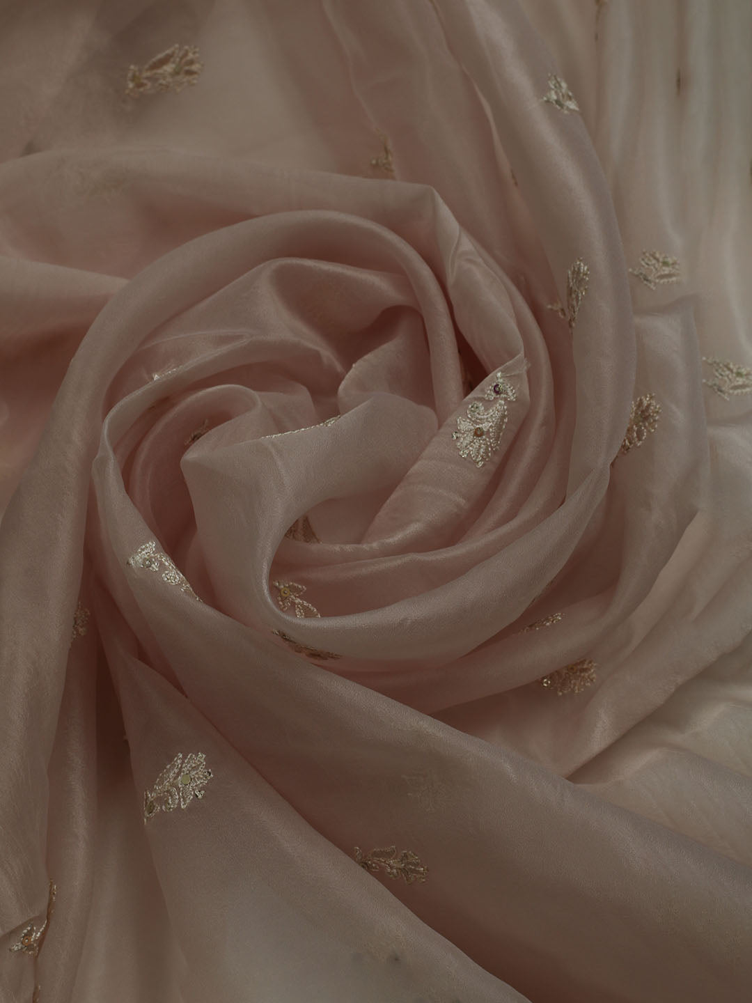 Chikan Work Organza Unstitched Suit With Dupatta