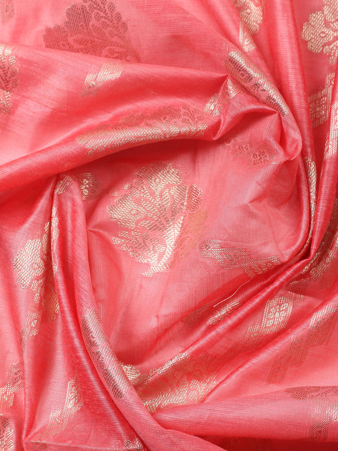 Woven Design Chanderi Unstitched Suit With Pant Dupatta