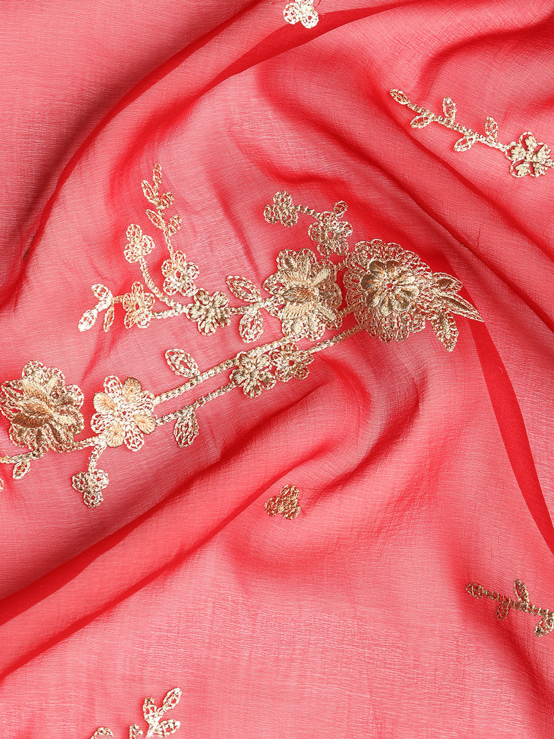 Embroidered Organza Unstitched Suit With Dupatta