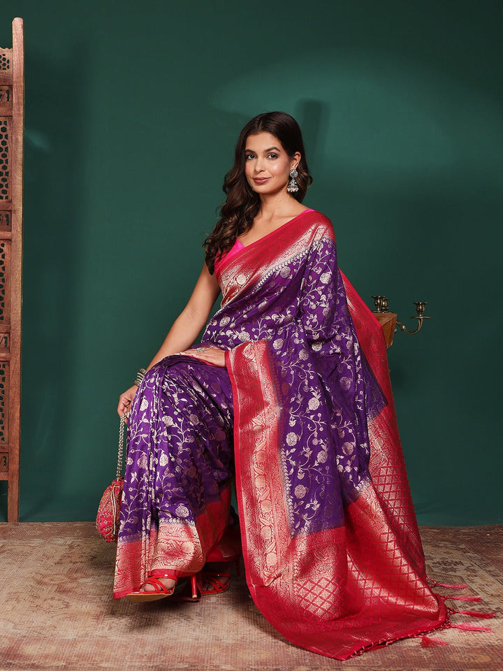 Plain Crepe Saree