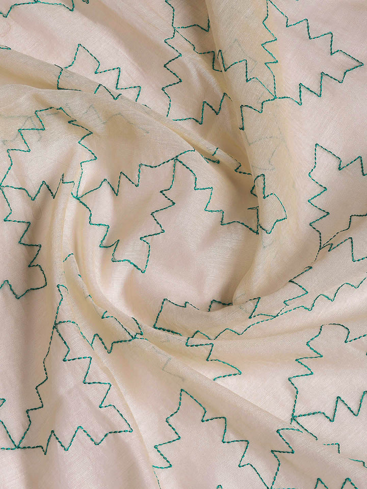 Neck Embroidered Cotton Blend Unstitched Suit With Dupatta