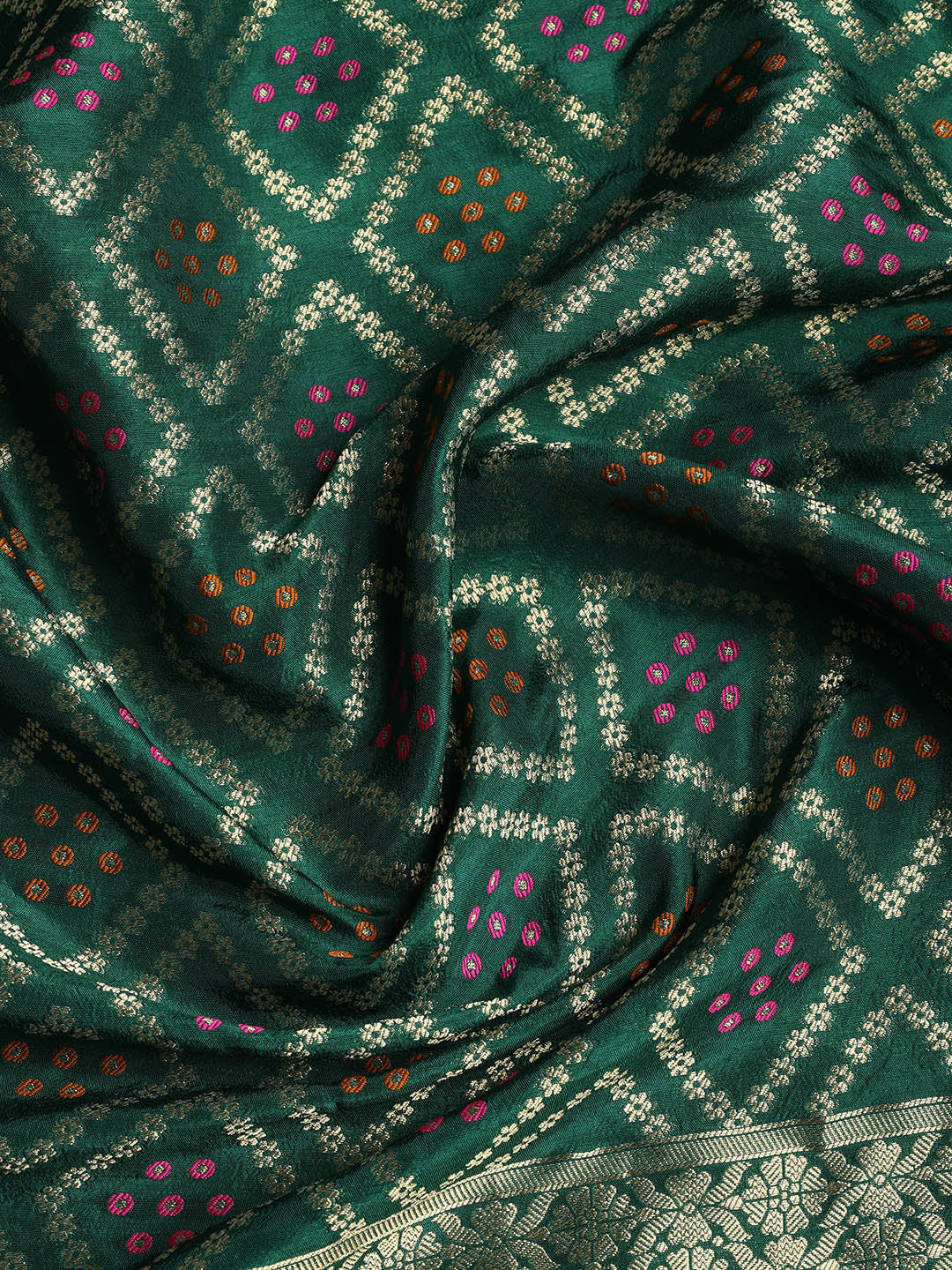 Neck Embroidered Chanderi Unstitched Suit With Dupatta