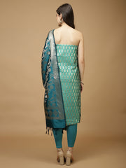 Woven Chanderi Unstitched Suit Piece With Dupatta