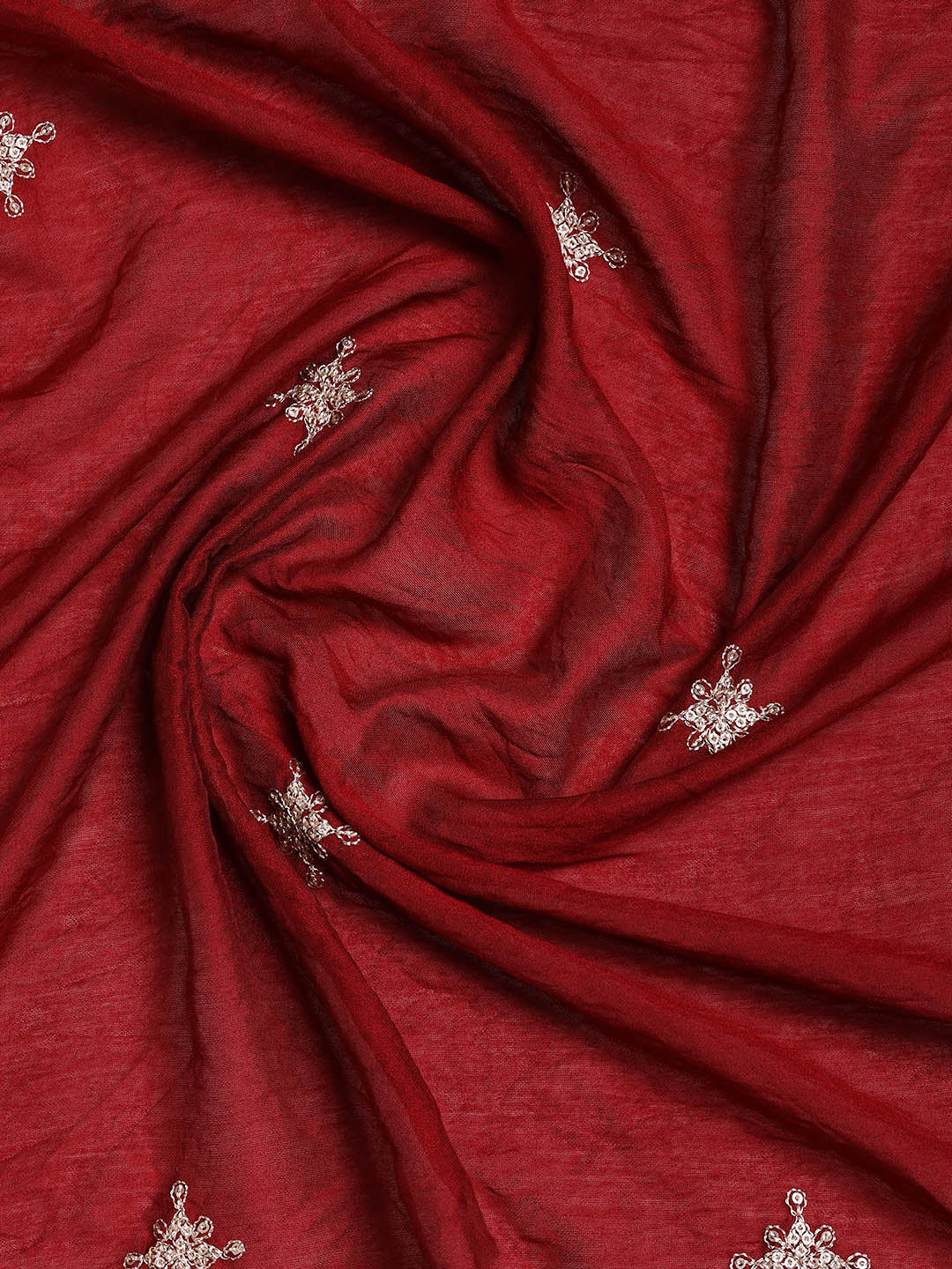 Neck Embroidered Cotton Blend Unstitched Suit With Dupatta