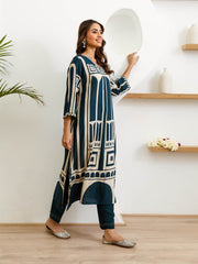 Printed Cotton Kurti With Pants