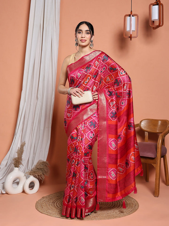 Digital Printed Art Silk Saree