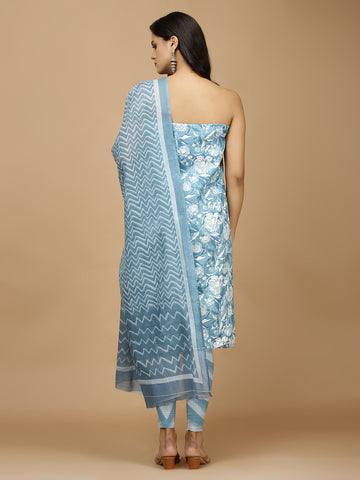 Printed Cotton Unstitched Suit With Dupatta