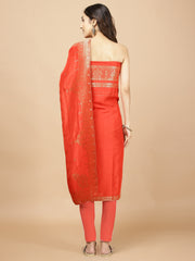 Woven Chanderi Unstitched Suit Piece With Dupatta