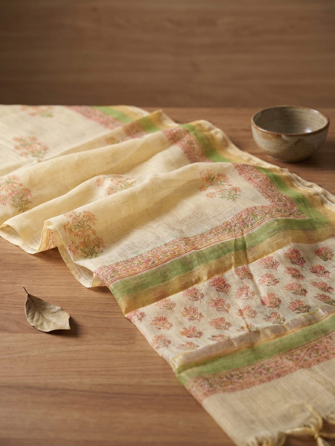 Printed Cotton Blend Unstitched Suit With Pant &amp; Dupatta