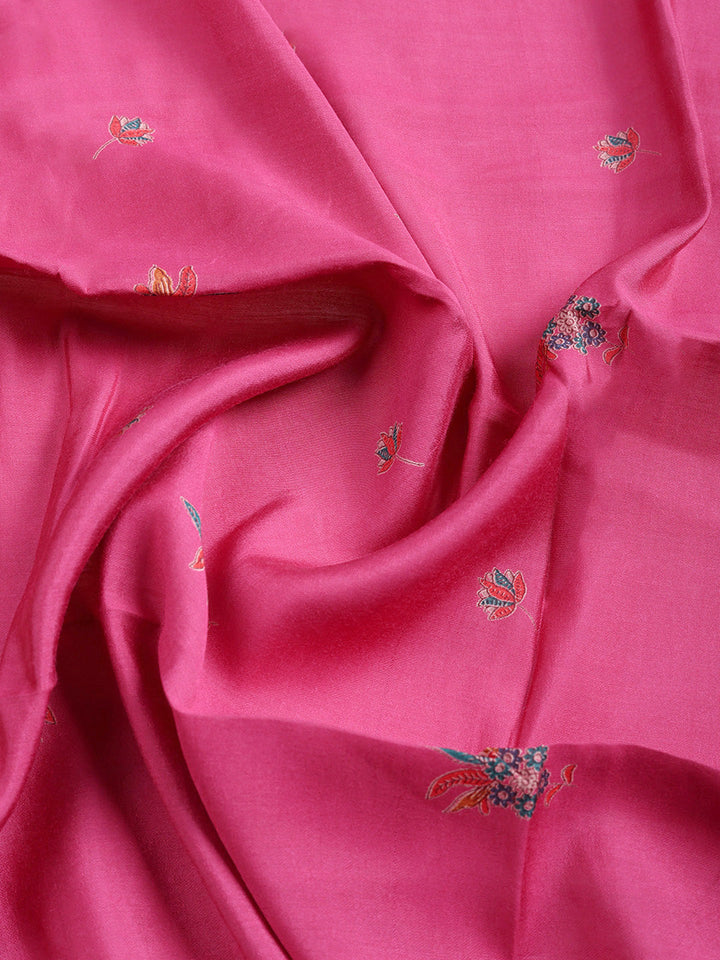 Printed Cotton Blend Unstitched Suit With Pant &amp; Dupatta
