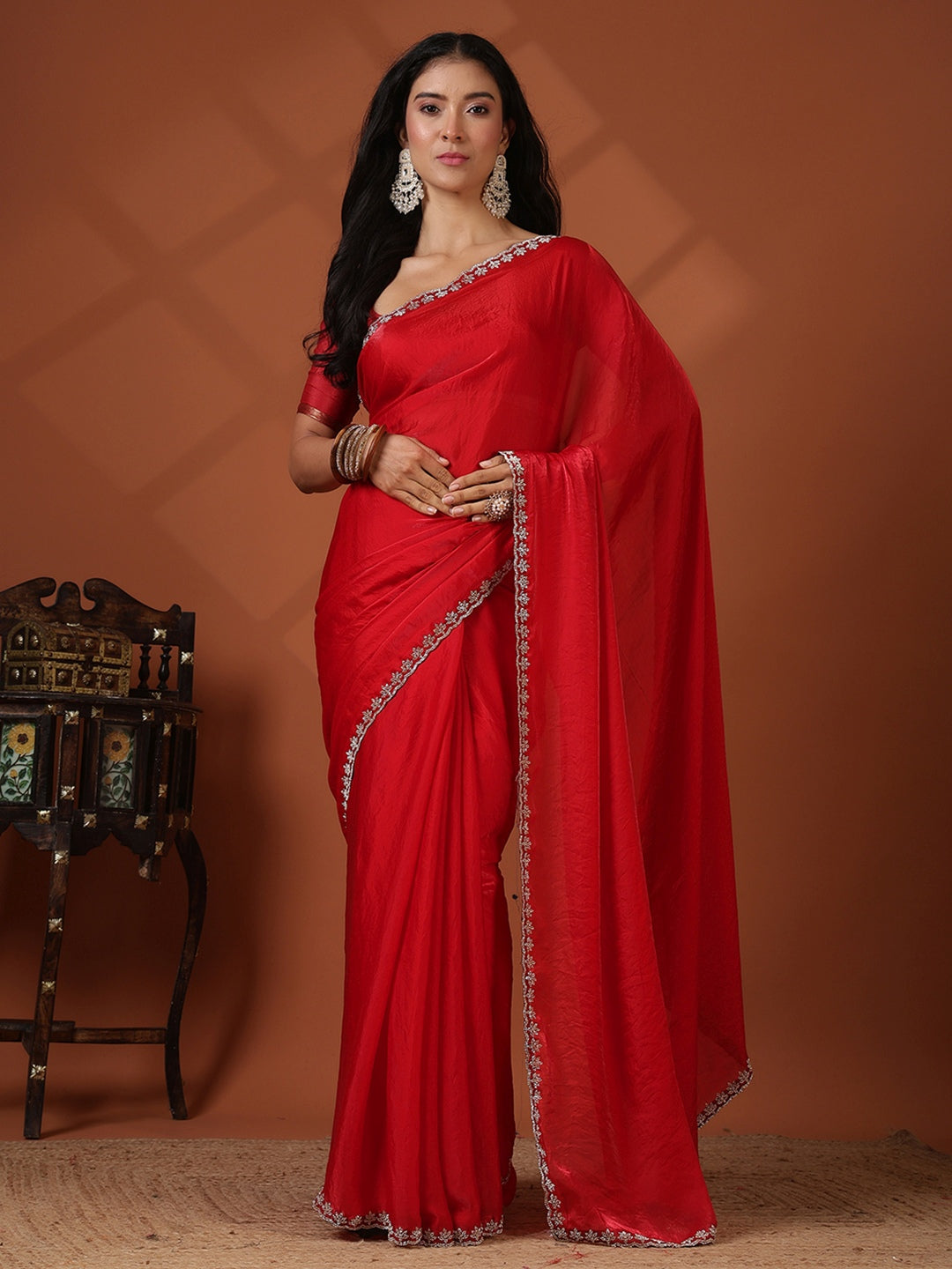 Embroidered Organza Saree
