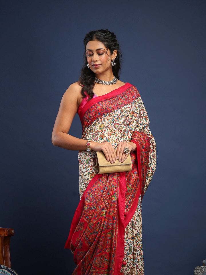 Digital Printed Art Silk Saree
