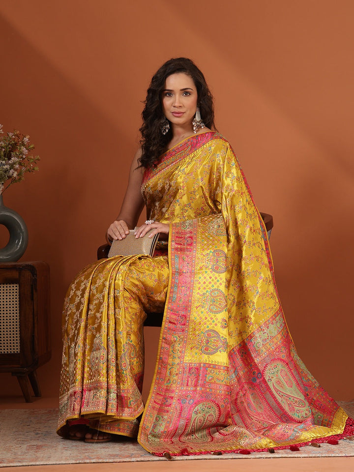 Woven Design Satin Saree
