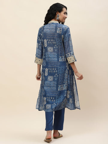 Printed Cotton Kurta With Pants