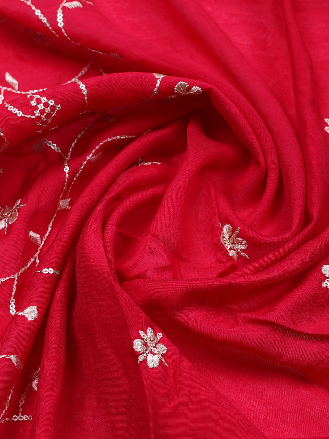 Embroidered Cotton Unstitched Suit With Pant &amp; Dupatta