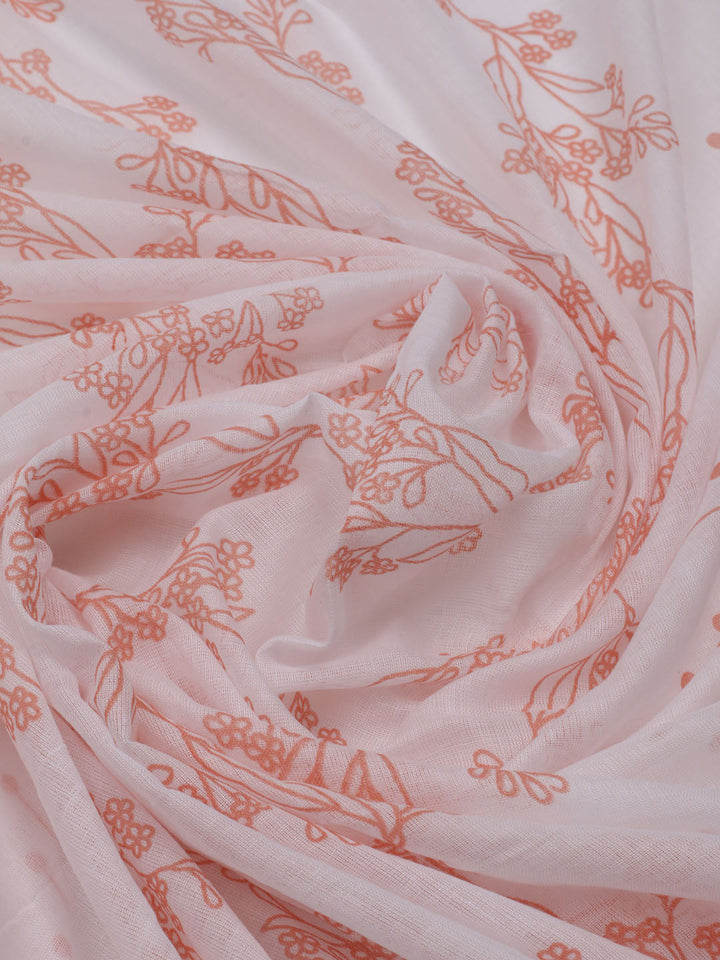 Printed Cotton Blend Unstitched Suit With Dupatta