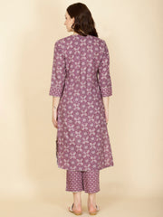 Abstract Printed Cotton Kurta With Pants