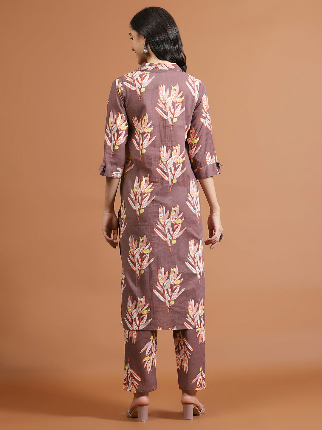 Printed Cotton Blend Kurta With Pants