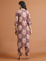 Printed Cotton Blend Kurta With Pants