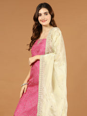 Neck Embroidered Muslin Unstitched Suit Piece With Dupatta