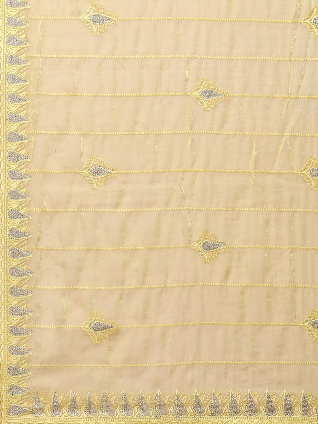 Zari Border Booti Organza Saree