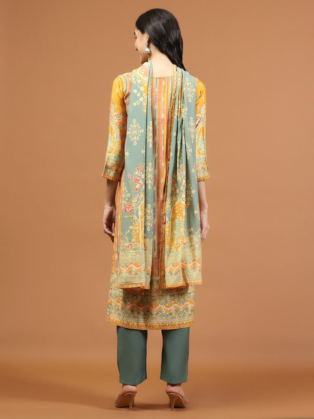 Printed Muslin Kurta With Pants &amp; Dupatta