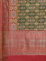 Patola Zari Border Printed Cotton Blend Woven Saree