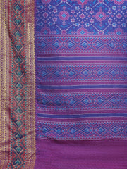 Patola Zari Border Printed Cotton Blend Woven Saree