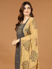 Printed Cotton Blend Unstitched Suit Piece With Dupatta