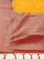 Plain Zari Border Art Handloom Woven Saree