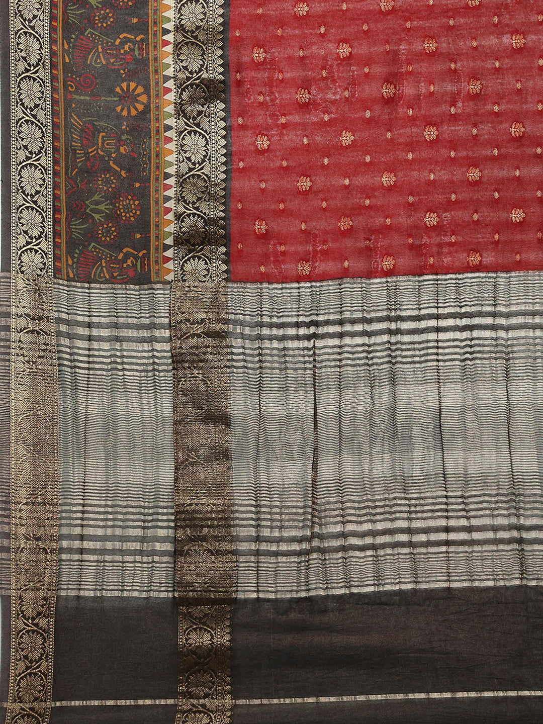 Digital Printed Cotton Blend Woven Saree