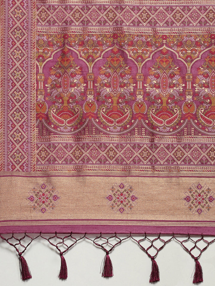 Zari Jaal Woven Art Silk Saree