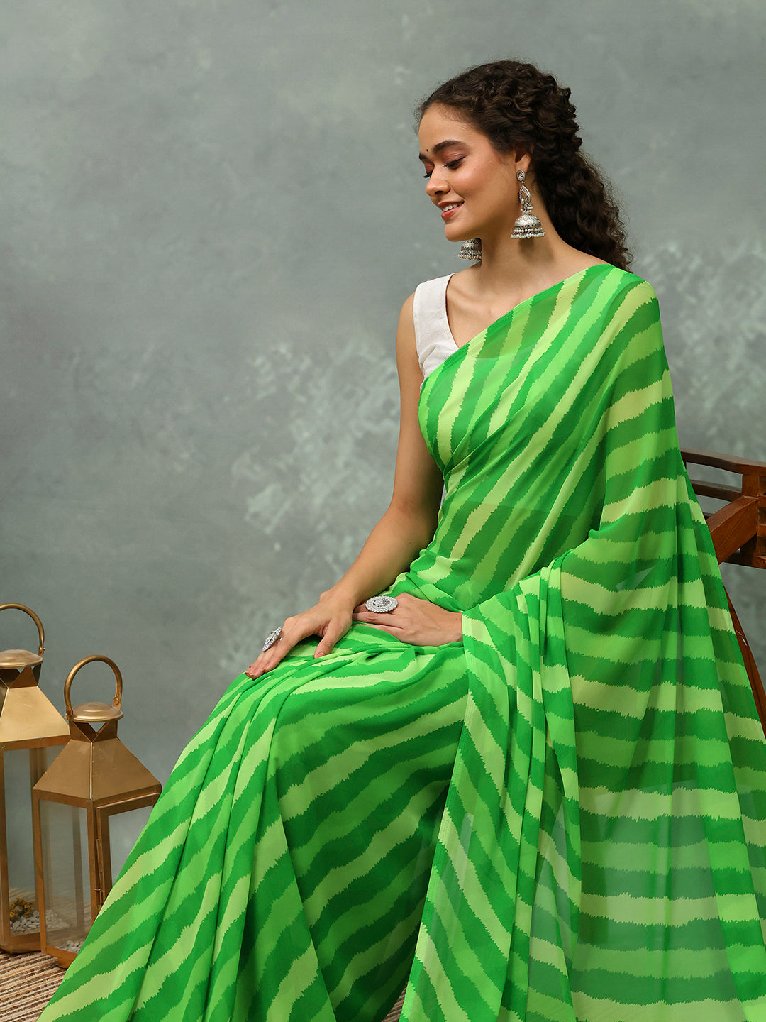 Abstract Printed Georgette Saree