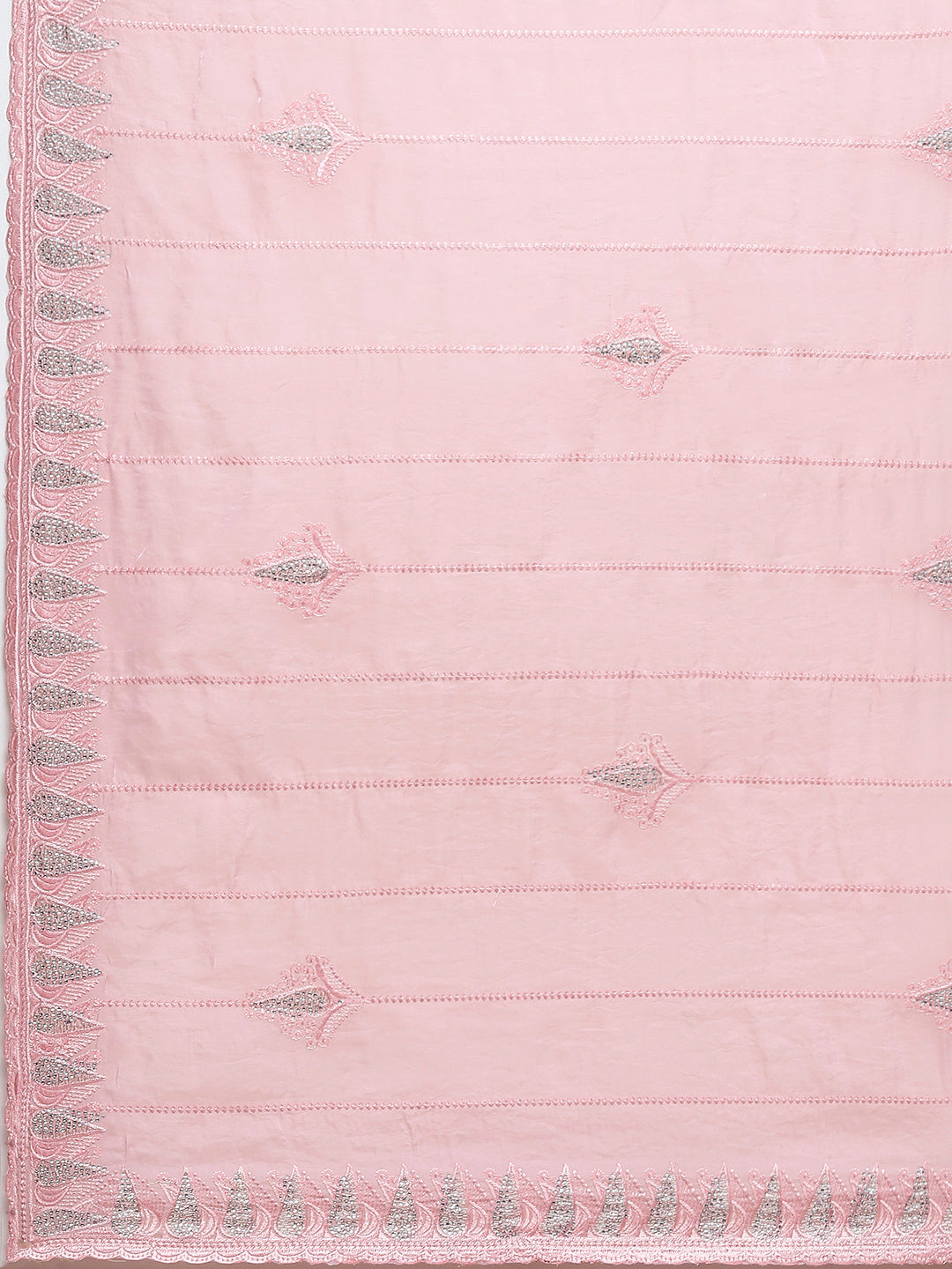 Zari Border Booti Organza Saree