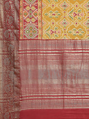 Patola Zari Border Printed Cotton Blend Woven Saree